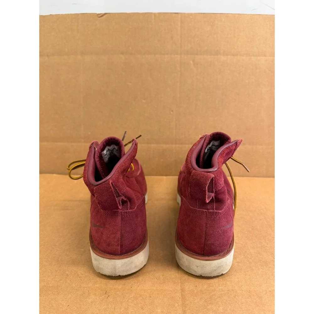 Nike ACG Kingman Suede Leather Boots Dark Team Red Darkold Leaf Size 11 US